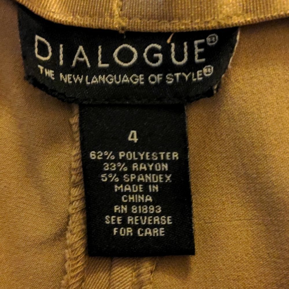 Dialogue Vintage women's tan pants - Picture 3 of 5